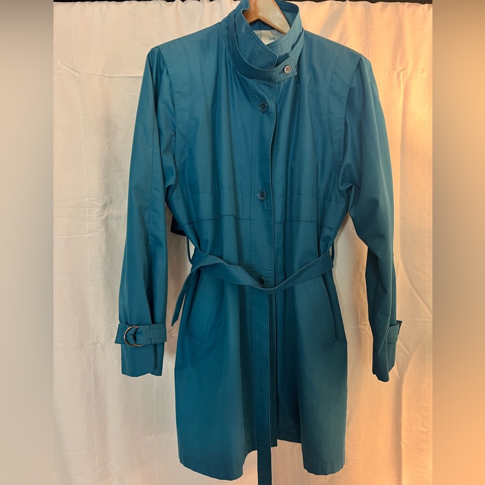 London Fog Blue Trench Coat with Belt